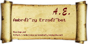 Ambrózy Erzsébet névjegykártya
